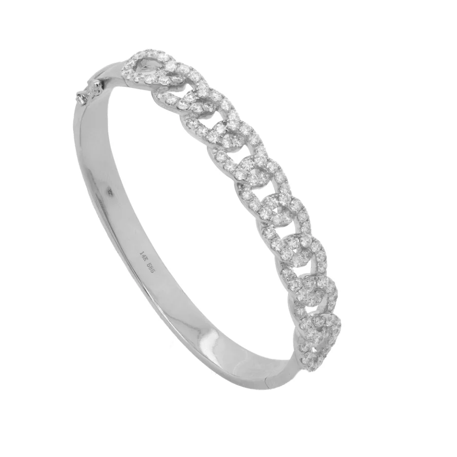 Diamond Oval Link Bangle