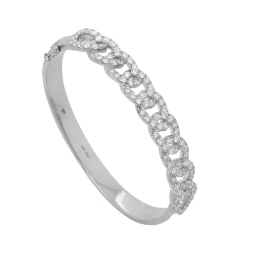 Diamond Oval Link Bangle
