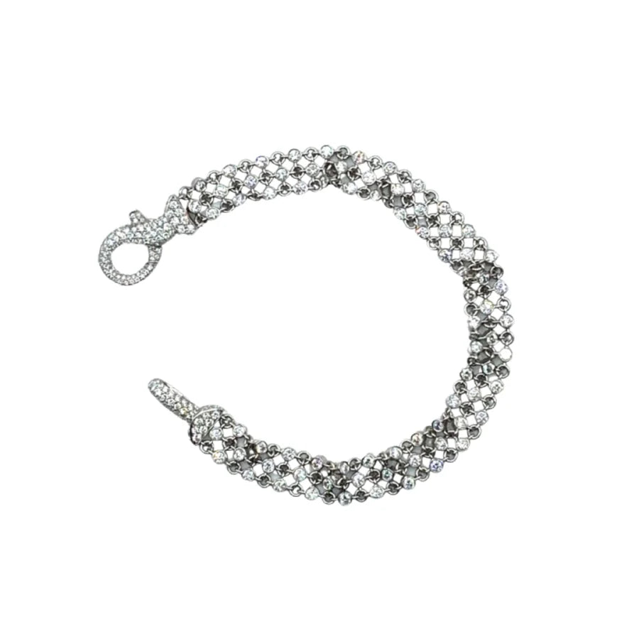 Diamond Pave Link Clasp Bracelet - women’s bracelet