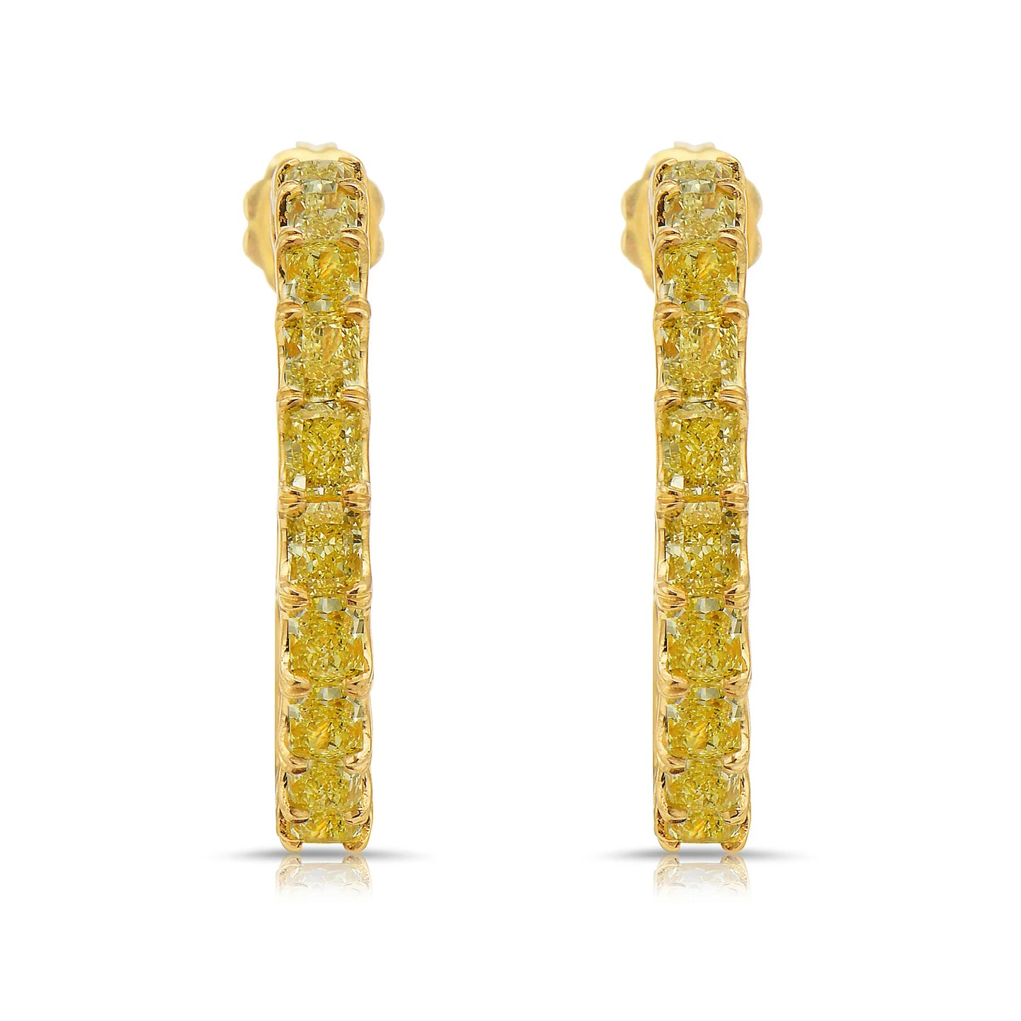 5.37 CARAT FANCY YELLOW DIAMOND HOOPS