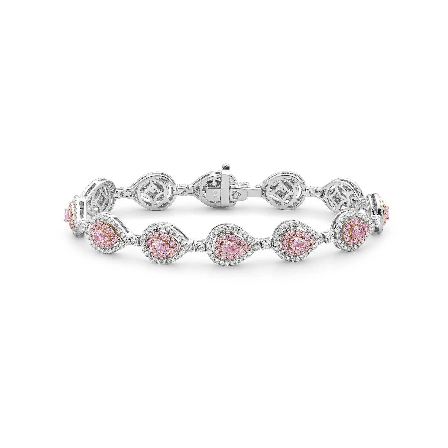 PINK PEAR HALO DIAMOND BRACELET 3.5CT