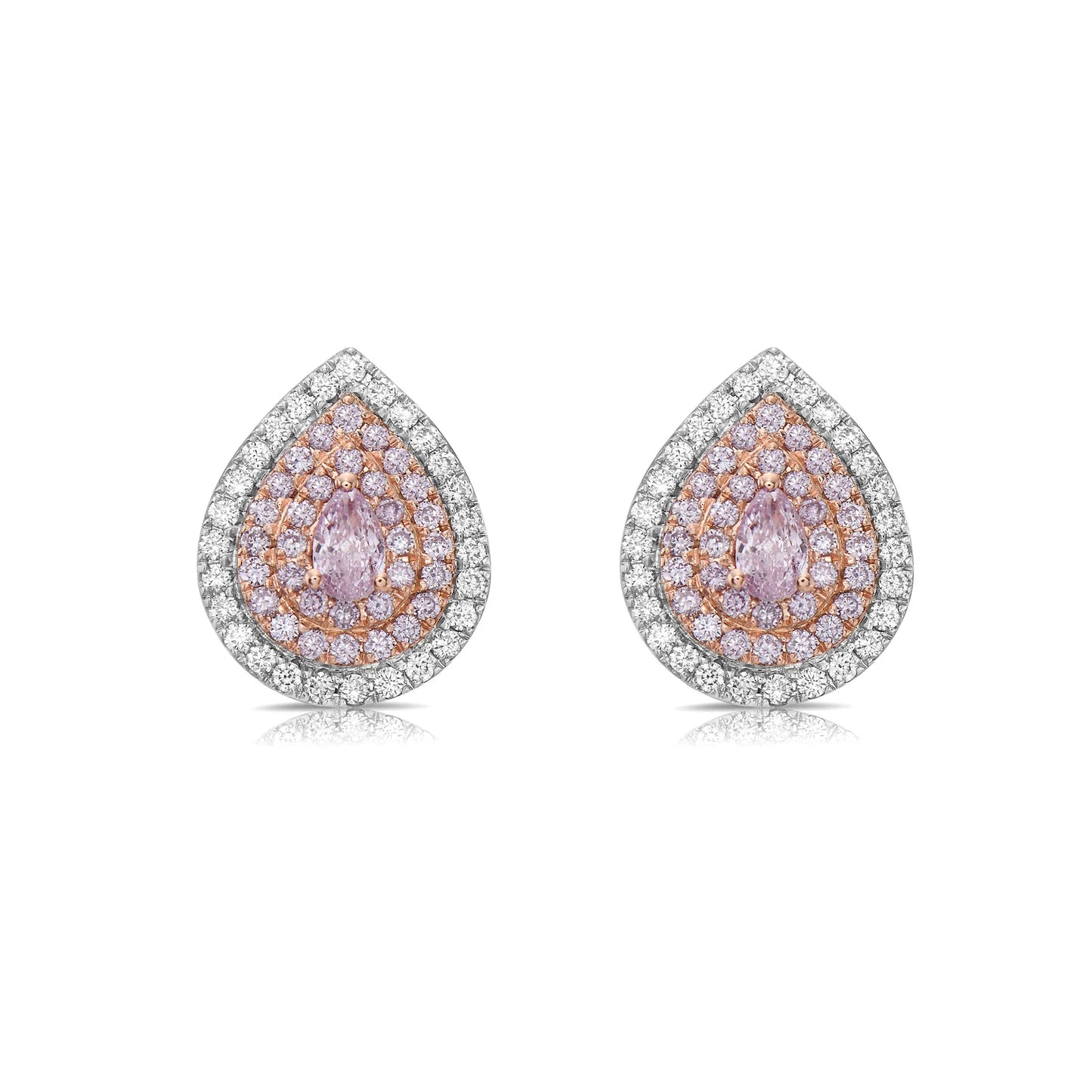 0.81CT PEAR PINK DIAMOND EARRINGS