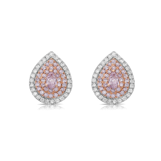0.81CT PEAR PINK DIAMOND EARRINGS