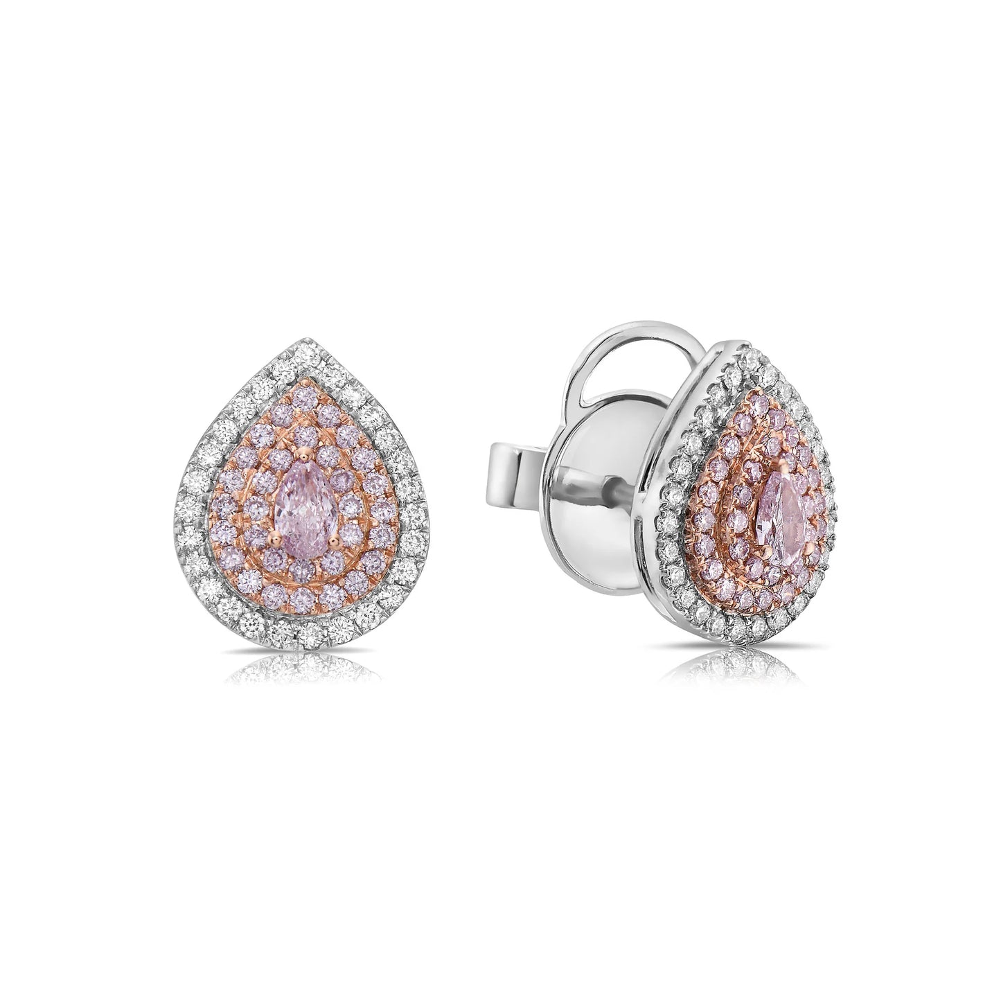 0.81CT PEAR PINK DIAMOND EARRINGS