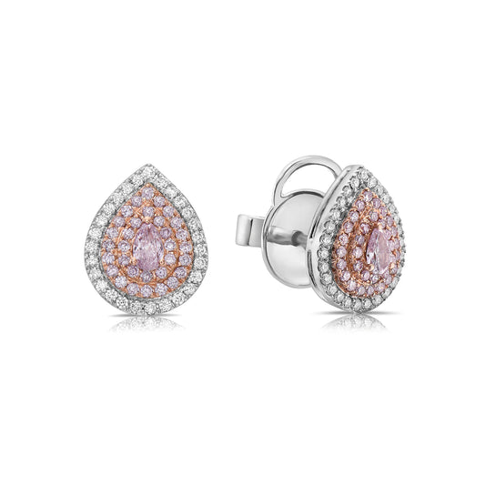 0.81CT PEAR PINK DIAMOND EARRINGS