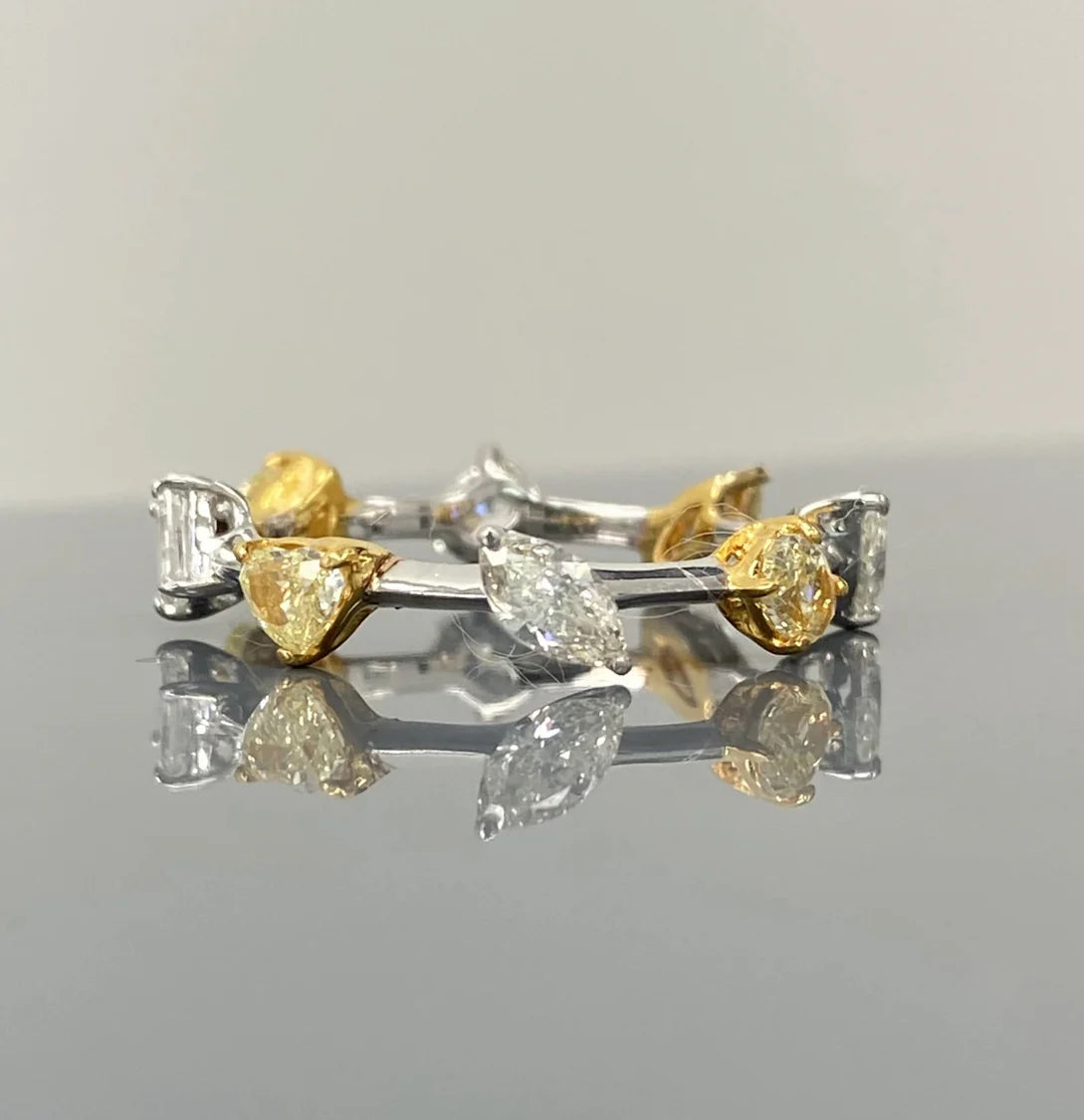 1.21CT YELLOW & WHITE DIAMOND RING