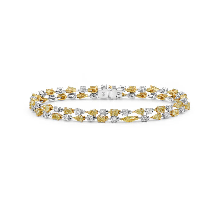 7.70 CARAT DOUBLE ROW YELLOW DIAMOND BRACELET