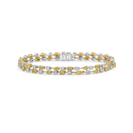 7.70 CARAT DOUBLE ROW YELLOW DIAMOND BRACELET