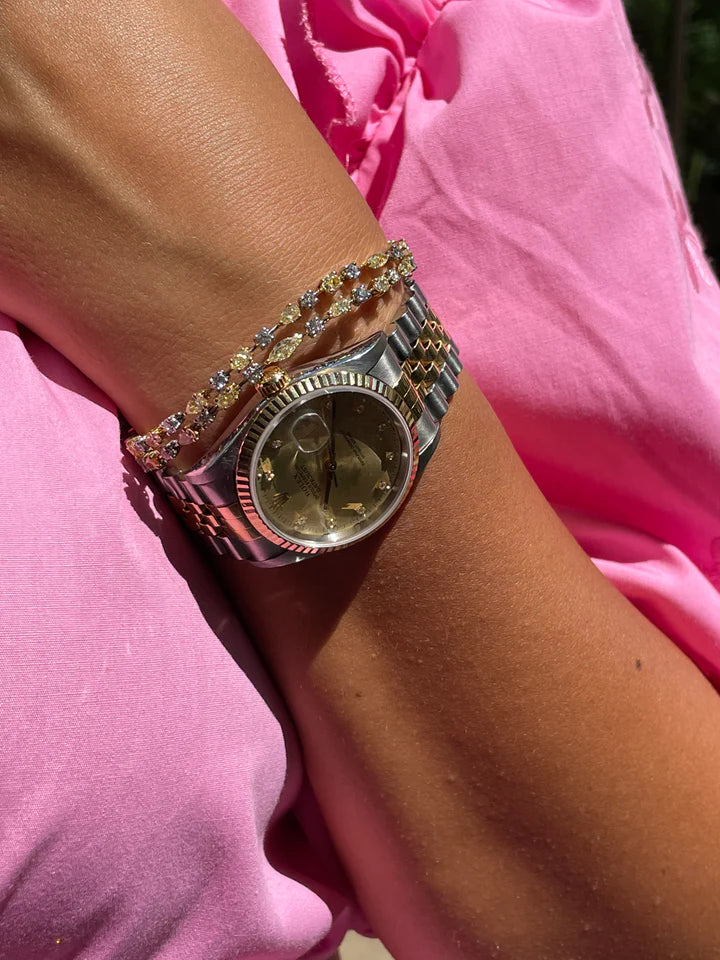 7.70 CARAT DOUBLE ROW YELLOW DIAMOND BRACELET