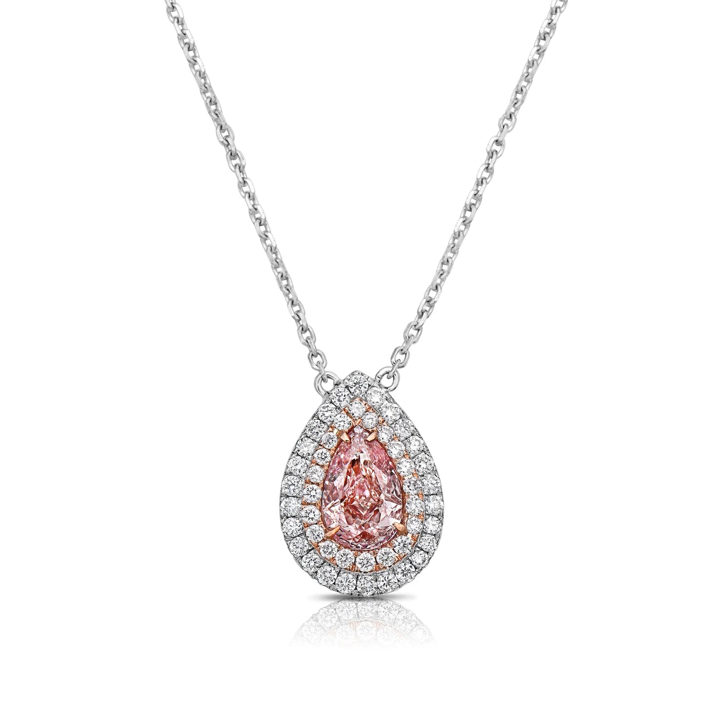 0.76CT PINK PEAR SHAPE PENDANT
