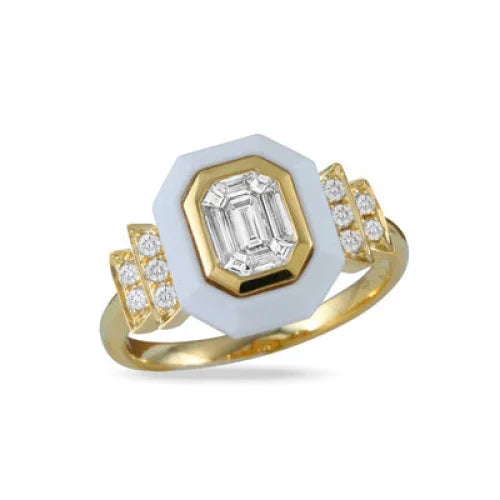 Mykonos Yellow Gold and Agate Ring - women’s ring