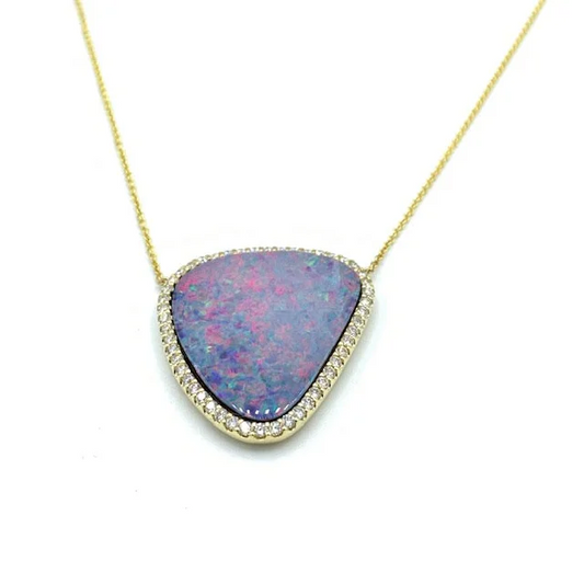 Opal Diamond Necklace - womens necklace