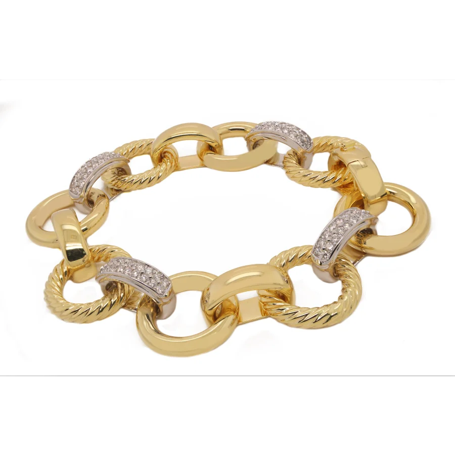 Pave and Rope Link Bracelet