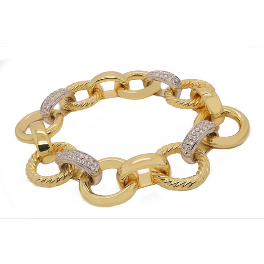 Pave and Rope Link Bracelet