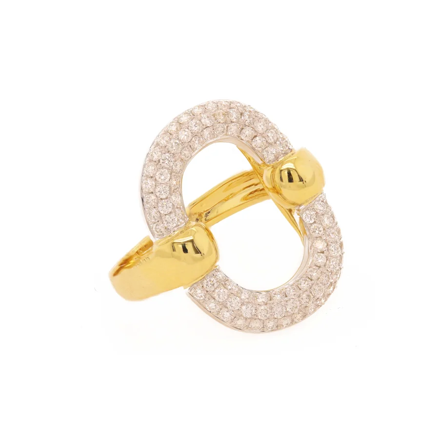 Pave Oval Open Ring