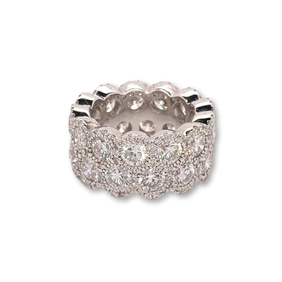 Platinum 2 Row Eternity Halo Diamond Ring Greene Co. Beverly