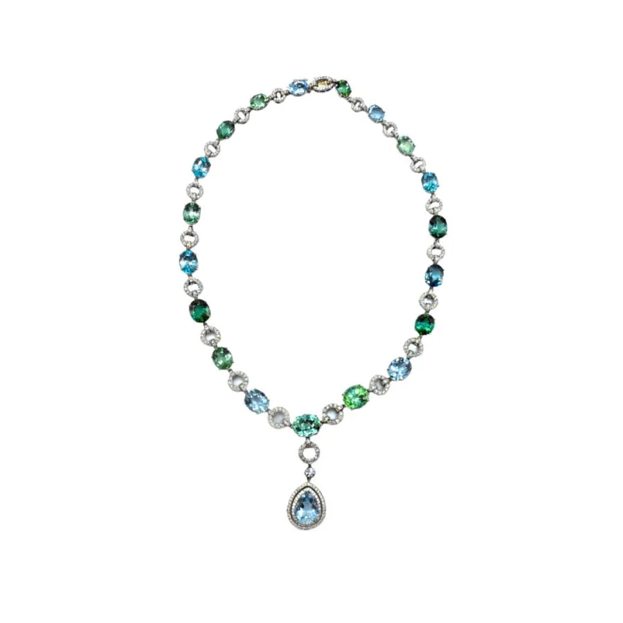 Platinum Imperial Gemstone Necklace - womens necklace