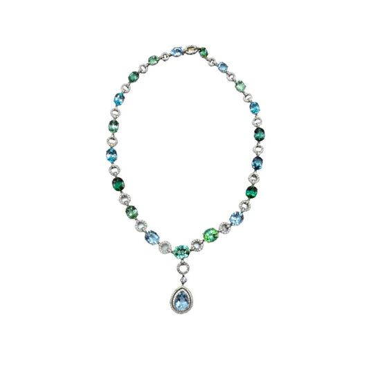 Platinum Imperial Gemstone Necklace - womens necklace