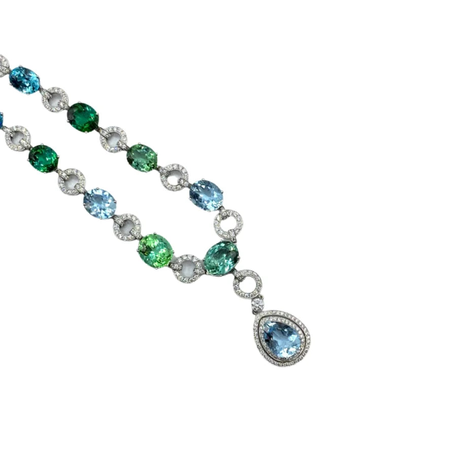 Platinum Imperial Gemstone Necklace - womens necklace