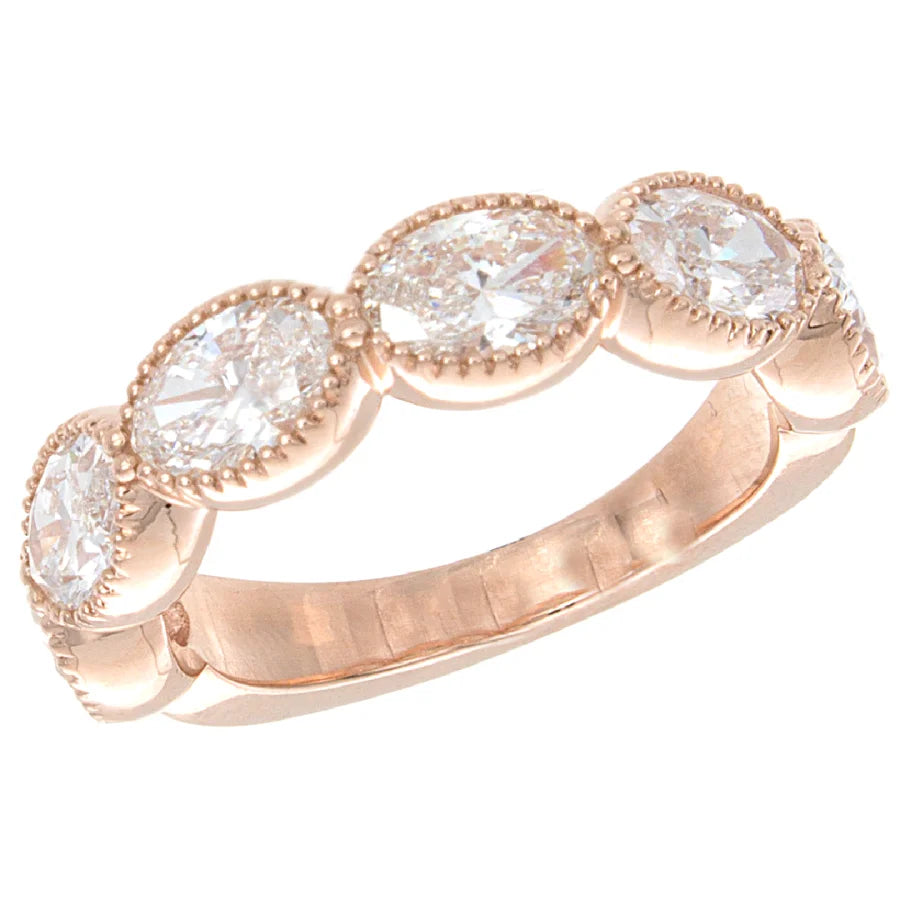 Rose Gold Oval Diamond Band - women’s ring