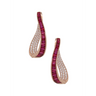 Ruby and Diamond Earrings Twisted Hoop Earrings