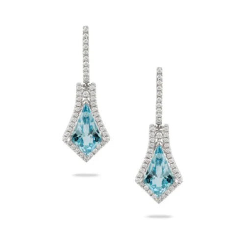 Sky Blue Topaz and Diamond Earrings - Womens earrings