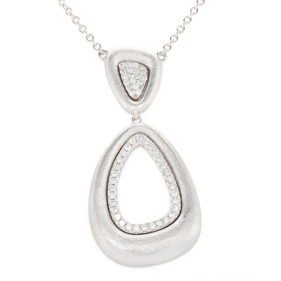 White Gold and Diamond Drop Pendant