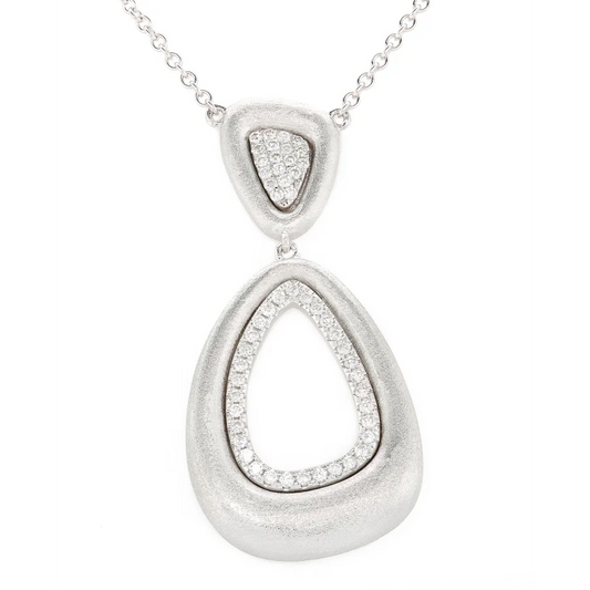 White Gold and Diamond Drop Pendant