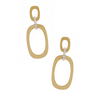 Yellow Gold Abstract Oval Drop Earrings