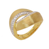 Yellow Gold and Diamond Crossover Ring